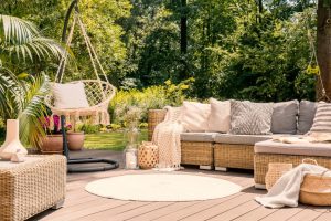create a relaxing patio with comfortable furniture