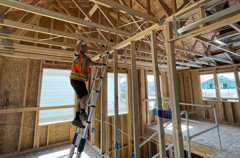 Home Inspector Todd Gourley inspecting new construction